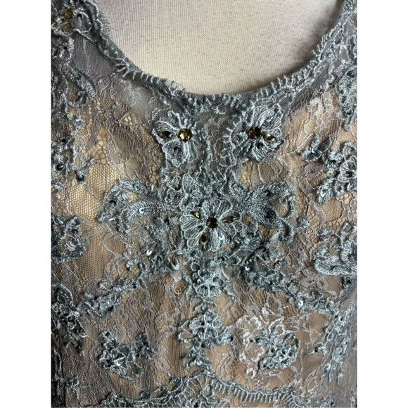 Mayqueen Couture Silver Mother of the Bride Beaded Embroidered Formal Gown - Picture 4 of 8